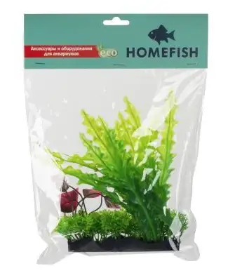 Купить homefish Асплениум и людвигия растение для аквариума пластиковое с грузом