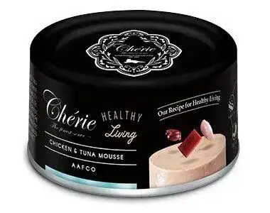 PETTRIC Cherie Healthy Living влажный корм для взрослых кошек  Мусс из курицы и тунца (банка)