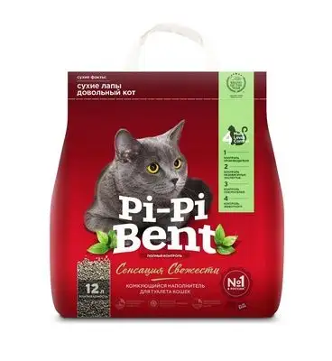 Купить pi-pi-bent комкующийся наполнитель для кошек "сенсация свежести", пакет