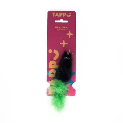 Купить tappi "Саваж" игрушка для кошек мышь из натурального меха норки с хвостом из пера марабу