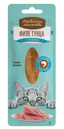Купить Деревенские лакомства для кошек филе тунца нежное