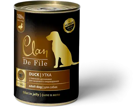 Купить clan de file консервы для собак всех пород (утка)