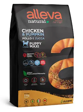 Alleva Natural Puppy сухой корм для щенков крупных пород с курицей и тыквой