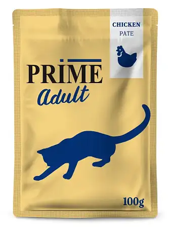 Купить prime паштет для взрослых кошек с курицей (пауч)