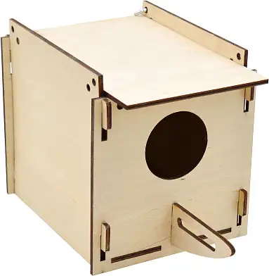 ZOOexpress Домик для птиц Скворечник квадратный крепление к клетке, фанера