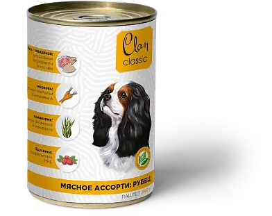 Clan classic  консервы для собак «мясное ассорти с рубцом»