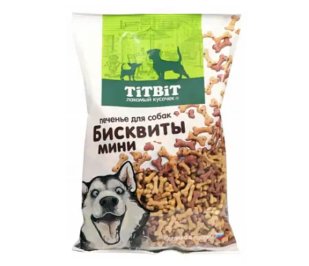 Купить titbit лакомство для собак печенье бисквиты мини с мясом три вкуса