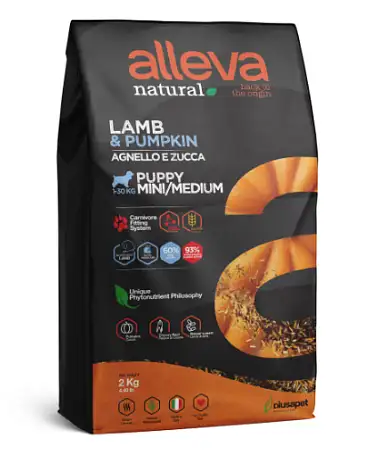 Купить alleva natural puppy lamb and pumpkin mini/medium сухой корм для щенков мелких и средних пород с ягненком и тыквой