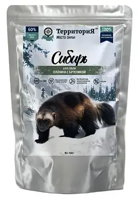 ТерриториЯ влажный корм "Сибирь" с олениной и брусникой для собак (пауч)