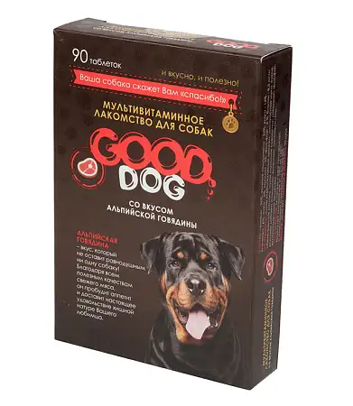 Купить good dog мультивитаминное лакомство для собак со вкусом альпийской говядины